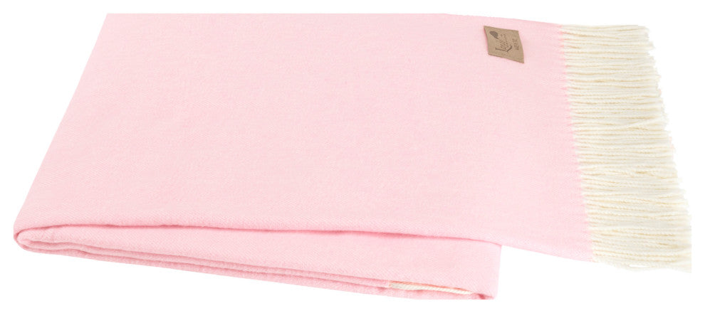 Italian Herringbone Throw, Cherry Blossom