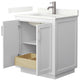 Miranda 30" Single Vanity, Quartz Top, 1-Hole, Nickel Trim