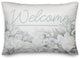 Welcome White Painted Dahlias 3 14x20 Spun Poly Pillow