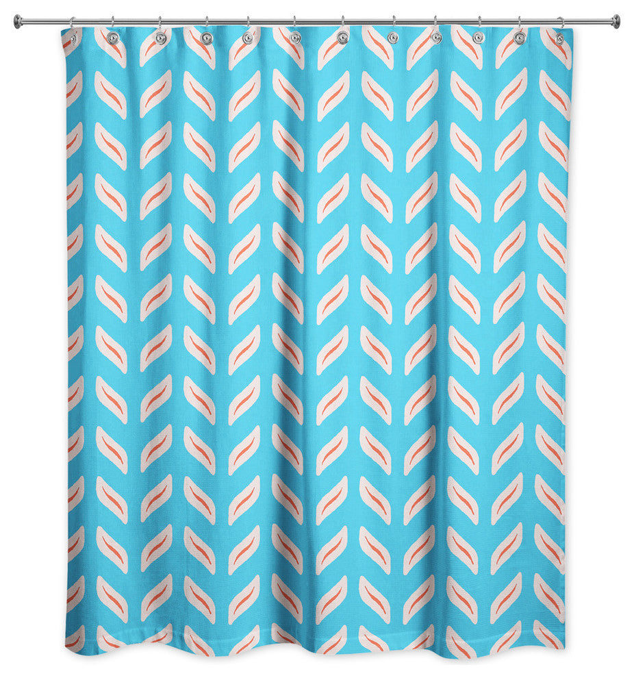 Tire Track Pattern in Blue Shower Curtain
