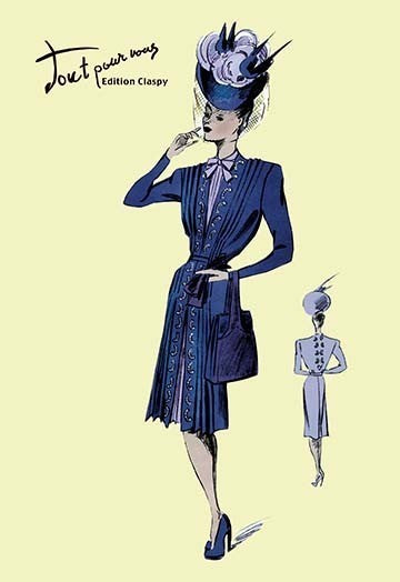 Pleated Dress with Hat And Vail- Fine Art Giclee Print 24" x 36"