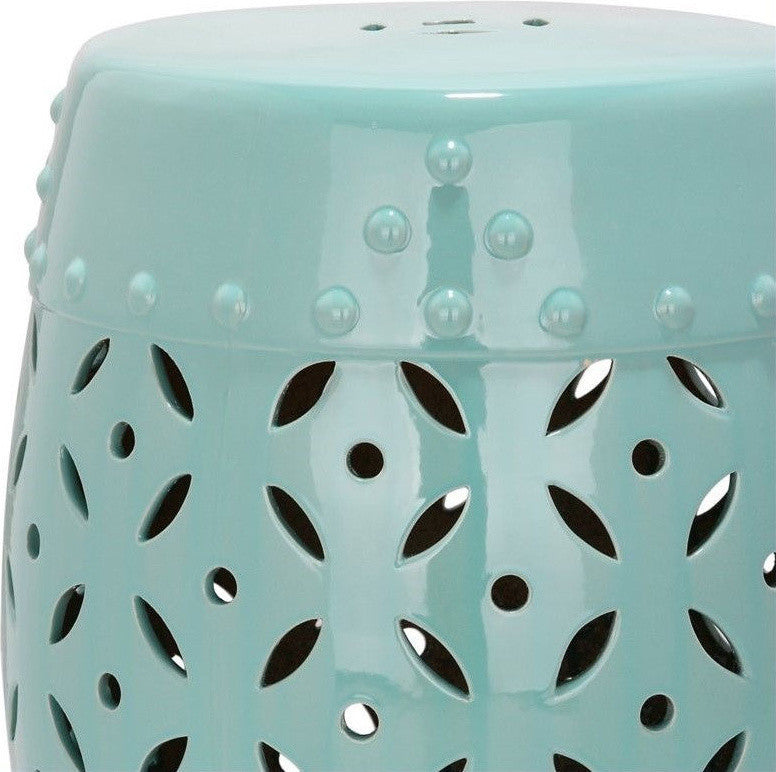 Lattice Coin Stool - Robbins Egg Blue