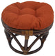 18" Round Spun Polyester Tufted Footstool Cushion, Cinnamon