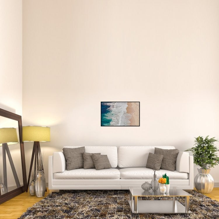 "Where The Ocean Ends" Framed Canvas Giclee by Andreas Feldtkeller, 31x19"