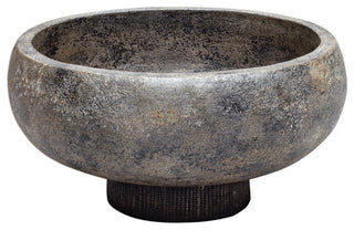 Uttermost Brixton Coastal Terracotta Decorative Bowl in Aged Black and Gold