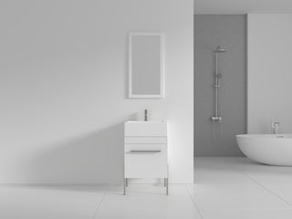 Fine Fixtures Modern Vanity Set, White, 20", Polished Chrome Hardware