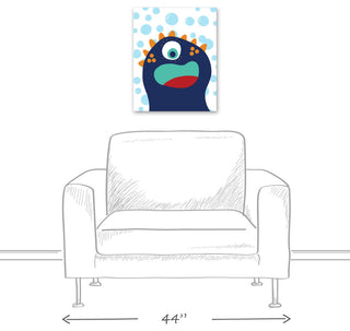 Blue Sea Monster 16x20 Canvas Wall Art