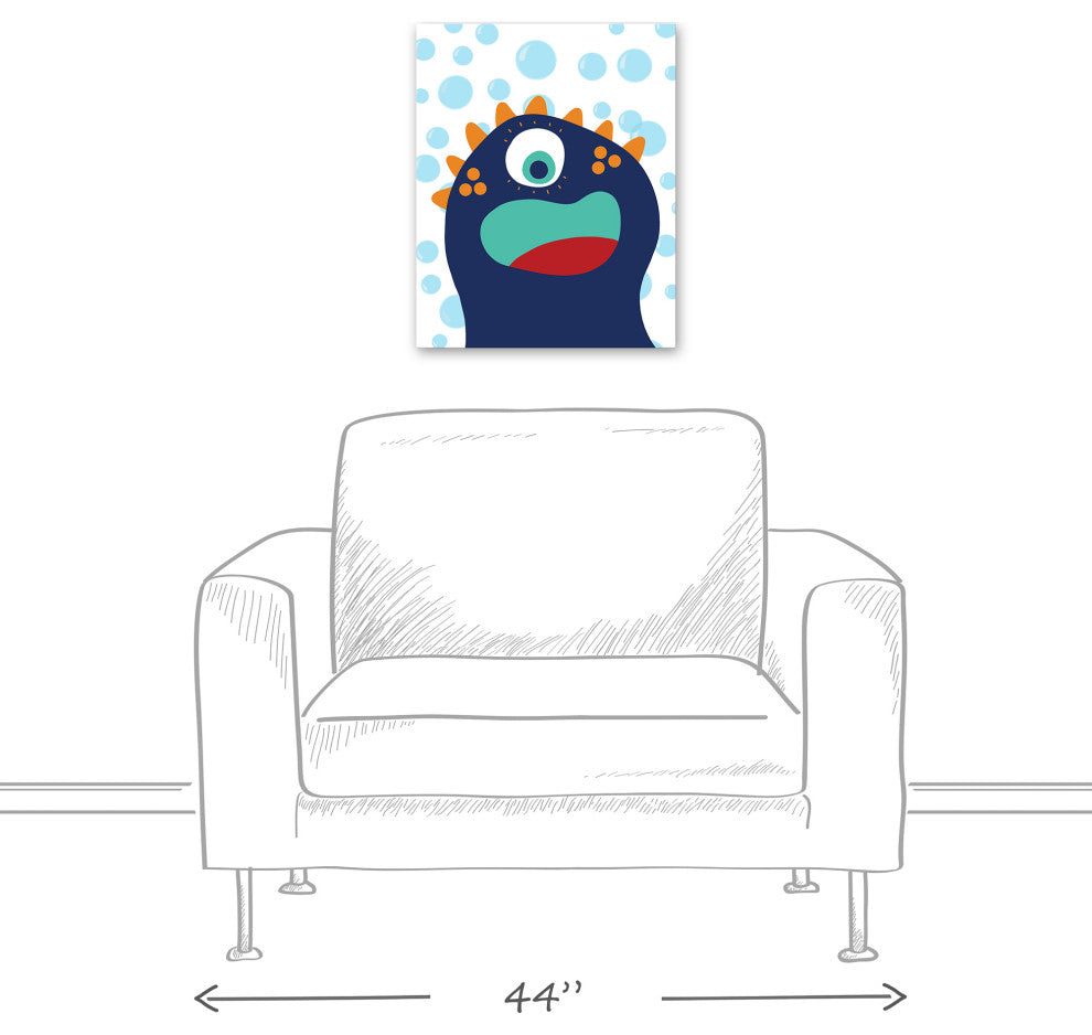 Blue Sea Monster 16x20 Canvas Wall Art