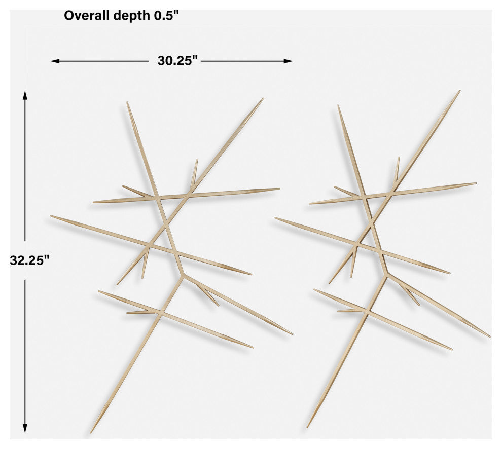 Uttermost Fireworks Silver Wall Decor, S/2