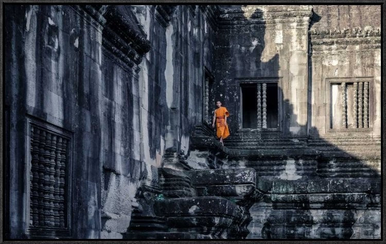 "The Young Monk" Framed Canvas Giclee by Gloria Salgado Gispert, 31x20"