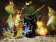 Tile Mural Still Life Of Pears and Grapes By Andreas Lach, 6"x8", Matte