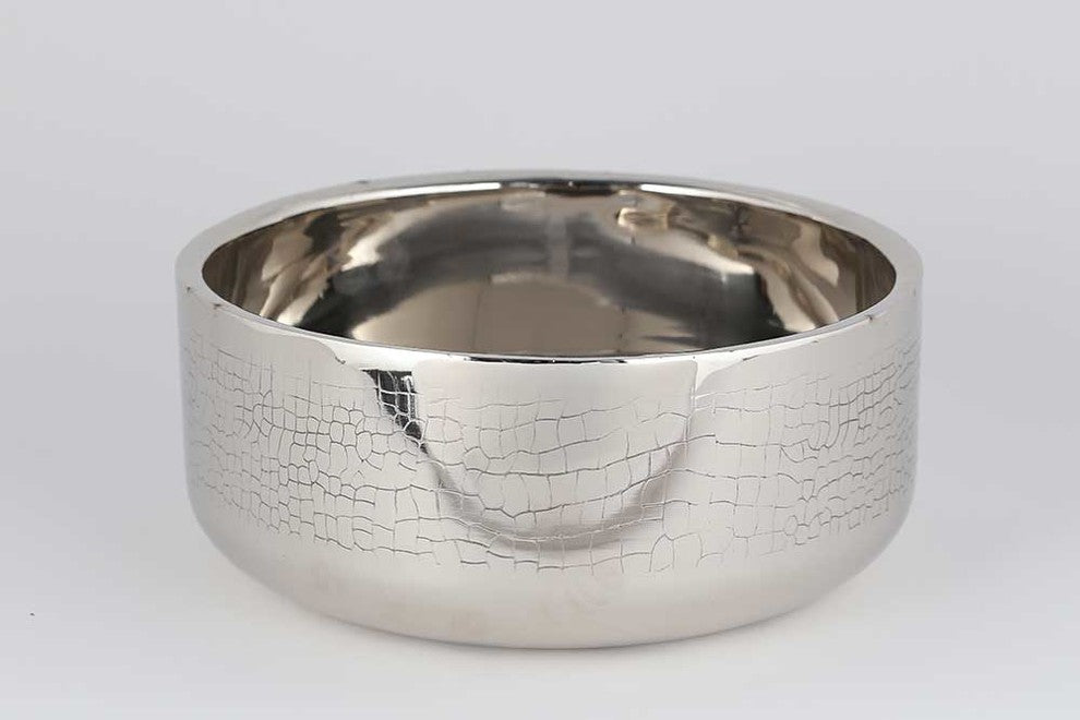 Crack Double Wall Salad Bowl, Nickel