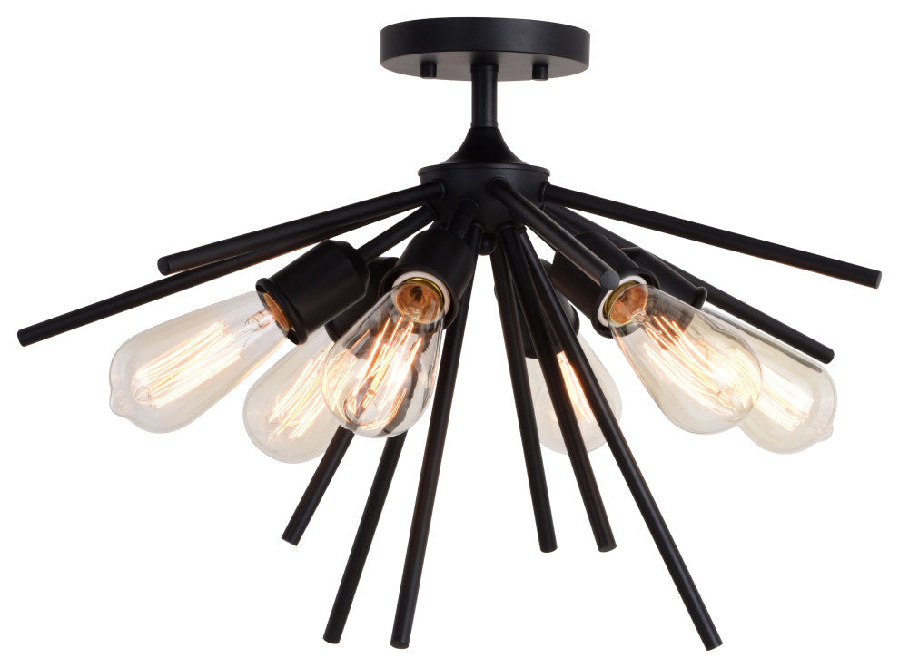 Estelle 24" Semi-Flush Mount Matte Black