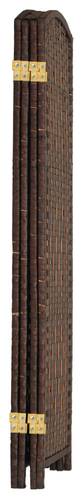 4 ft. Short Diamond Weave Fiber Room Divider Dark Mocha 4 Panel