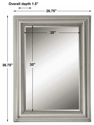 Uttermost 12005 B 27" W x 37" H Rectangular Framed Bathroom - Silver Leaf