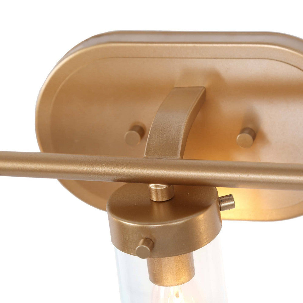 LNC Modern Gold Bathroom Vanity Light, with Clear Glass, 3 Lights