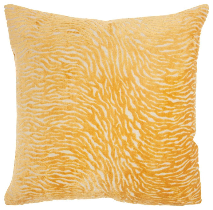 Nourison Home 20"x20" Luminescence Metallic Zebra Yellow Throw Pillows