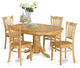 East West Furniture Avon 5-piece Wood Dining Table and Chair Set in Oak