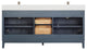 Gara Bath Vanity, Stone Top, Washed Blue, 72", Double Vanity, No Mirror
