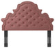 Tufted Headboard, Twin Size, Velvet, Pink, Modern Contemporary, Bedroom Master