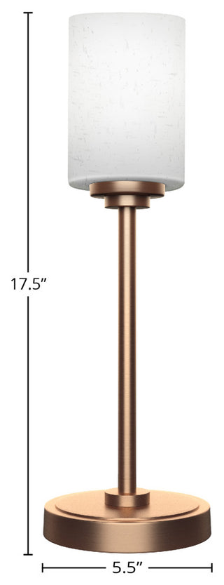 Luna 1-Light Table Lamp, New Age Brass/White Muslin