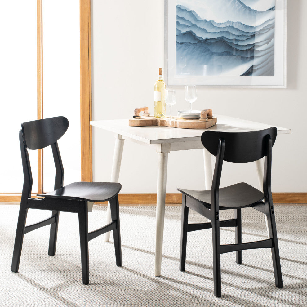 Safavieh Lucca Retro Dining Chair, Set of 2, Black