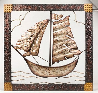 Metal Framed Ship Sculpture