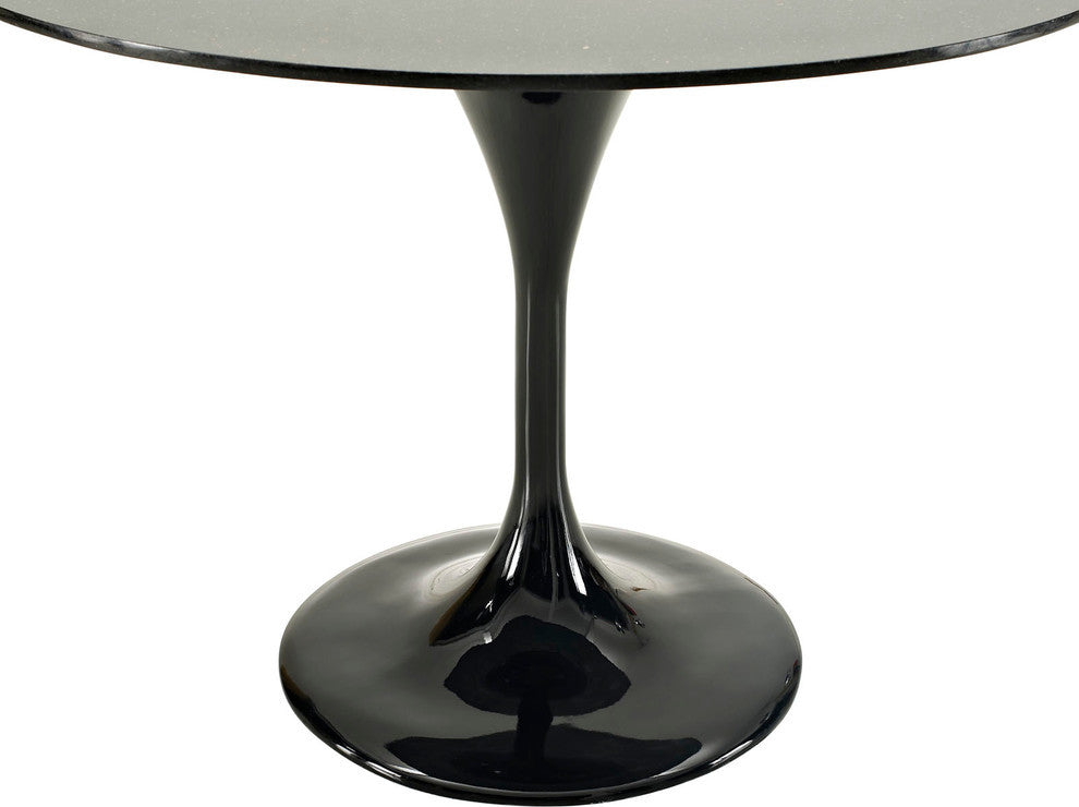 Modern Contemporary Kitchen 36" Marble Dining Table Black