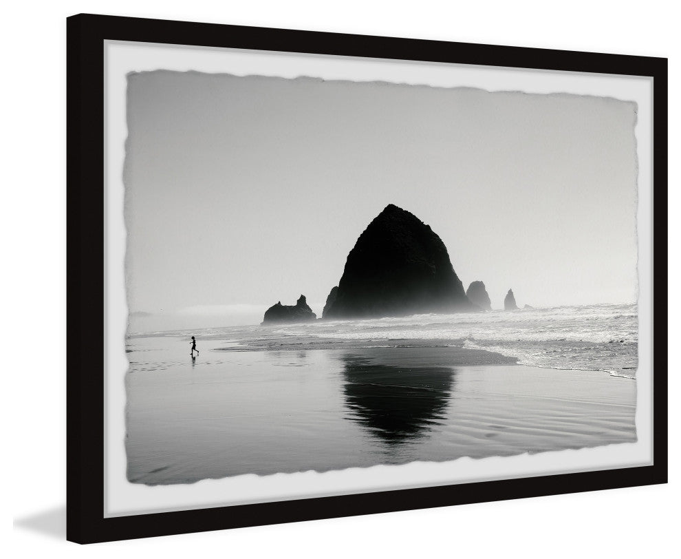 "Sea Stack Shadow" Framed Painting Print, 12x8