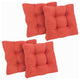 19" Squared Microsuede Tufted Dining Chair Cushion, Set of 4, Red