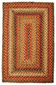 Homespice Decor Kingston Country Primitive Jute Braided Rug, Beige, Red, Black,