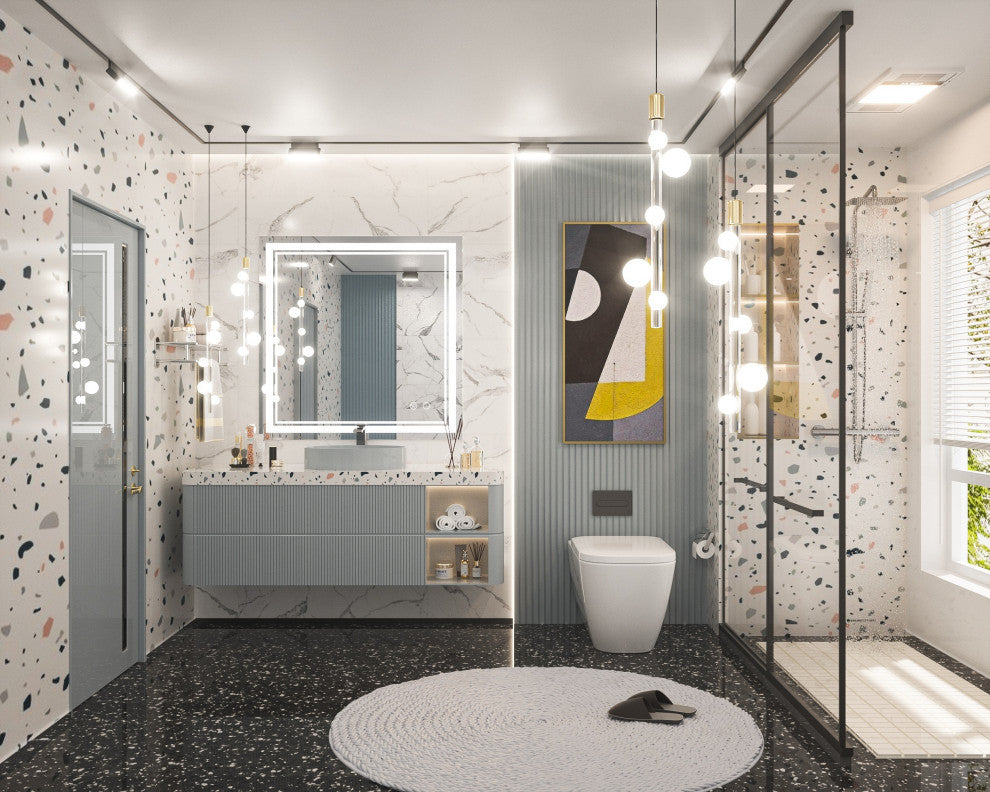 LED Bathroom Mirror, Anti-Fog Memory Dimmable IP54 Waterproof, 36"x36"