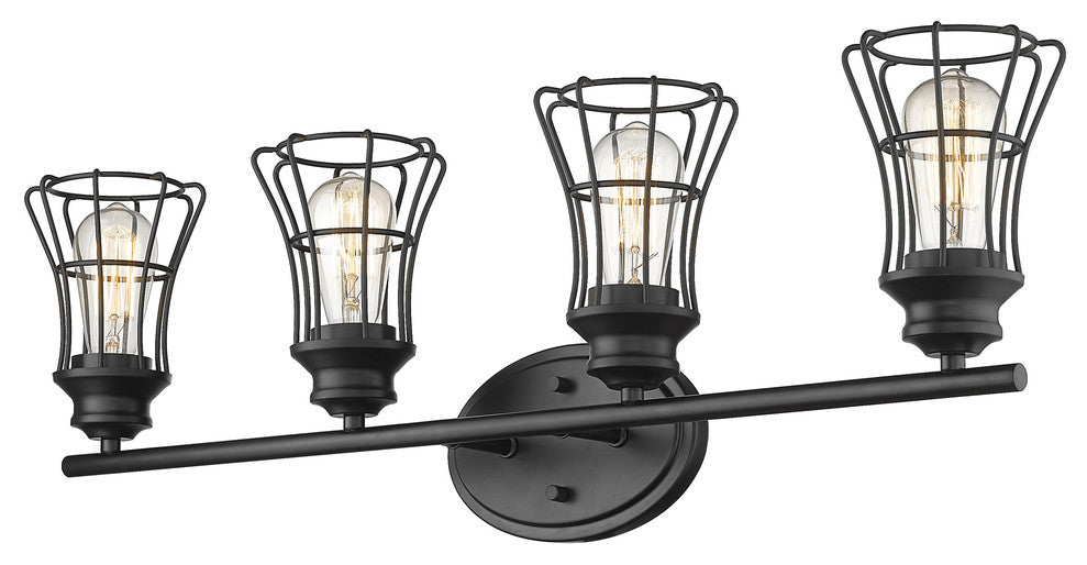Piers 4-Light Matte Black Vanity