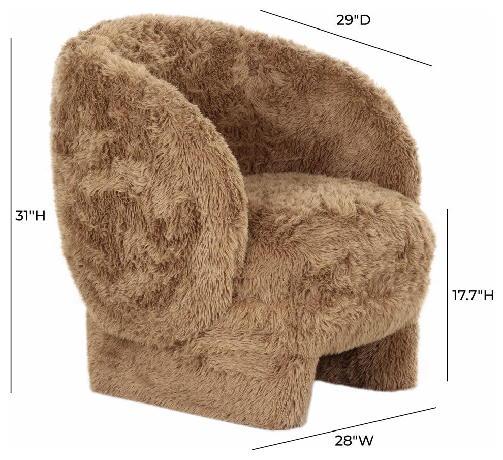 Kiki Vegan Shearling Accent Chair, Taupe