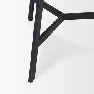 Todd Dark Brown Wood W/ Metal Legs Side Table