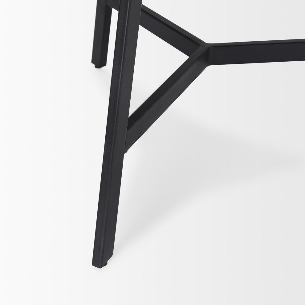 Todd Dark Brown Wood W/ Metal Legs Side Table