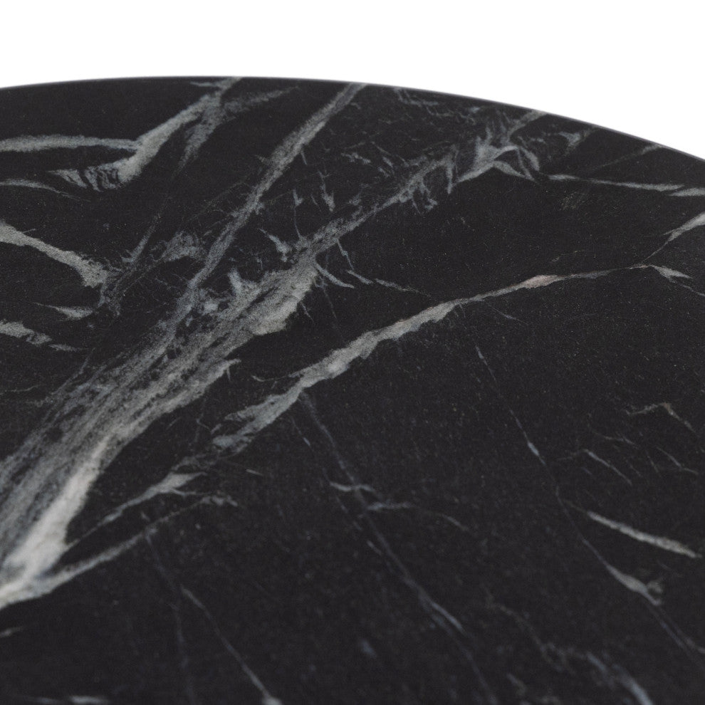 Marble Lazy Susan-Polished Black Marble