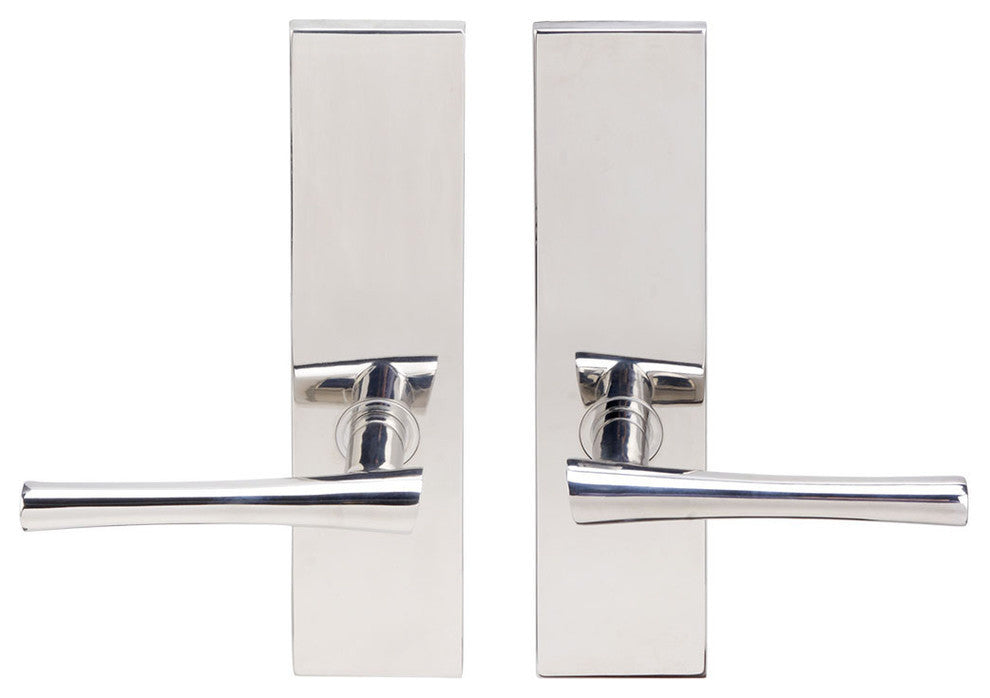 Champagne Lever, Tubular Privacy, Polished Stainless Steel, 2-3/8" Backset