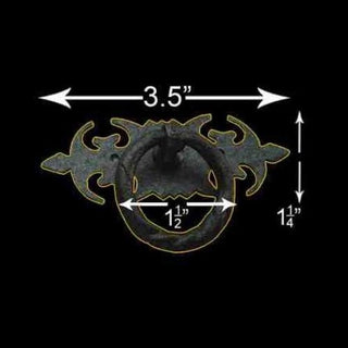 Ring Pull Cabinet Drawer Door Wrought Iron Black 3 1/2" Pack of 10