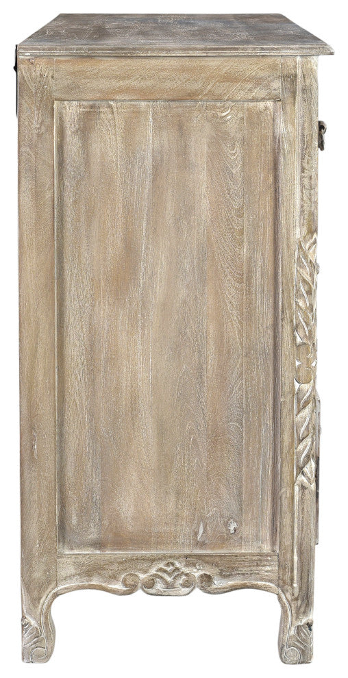 Delaney Carved Dresser, Warm Stone Gray