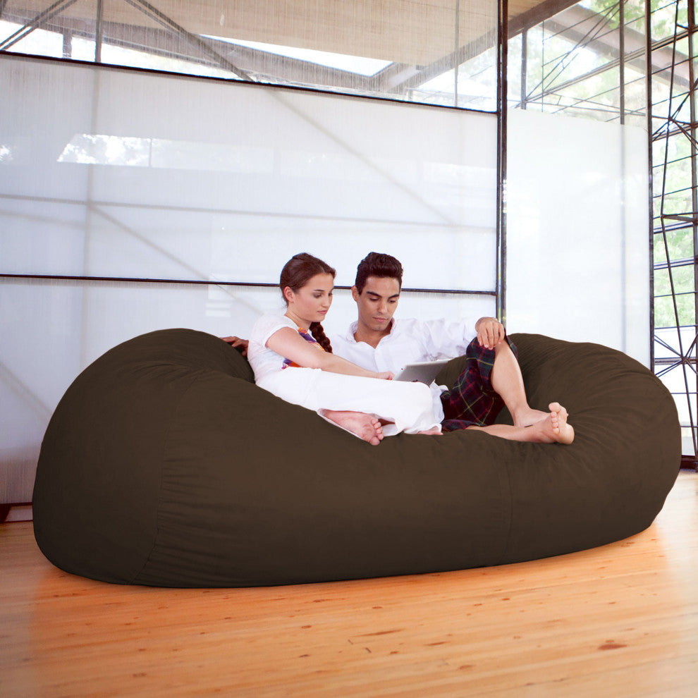7' Giant Bean Bag Sofa, Chocolate