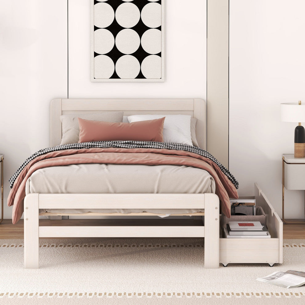 Gewnee Modern Design Twin Size Platform Bed Frame