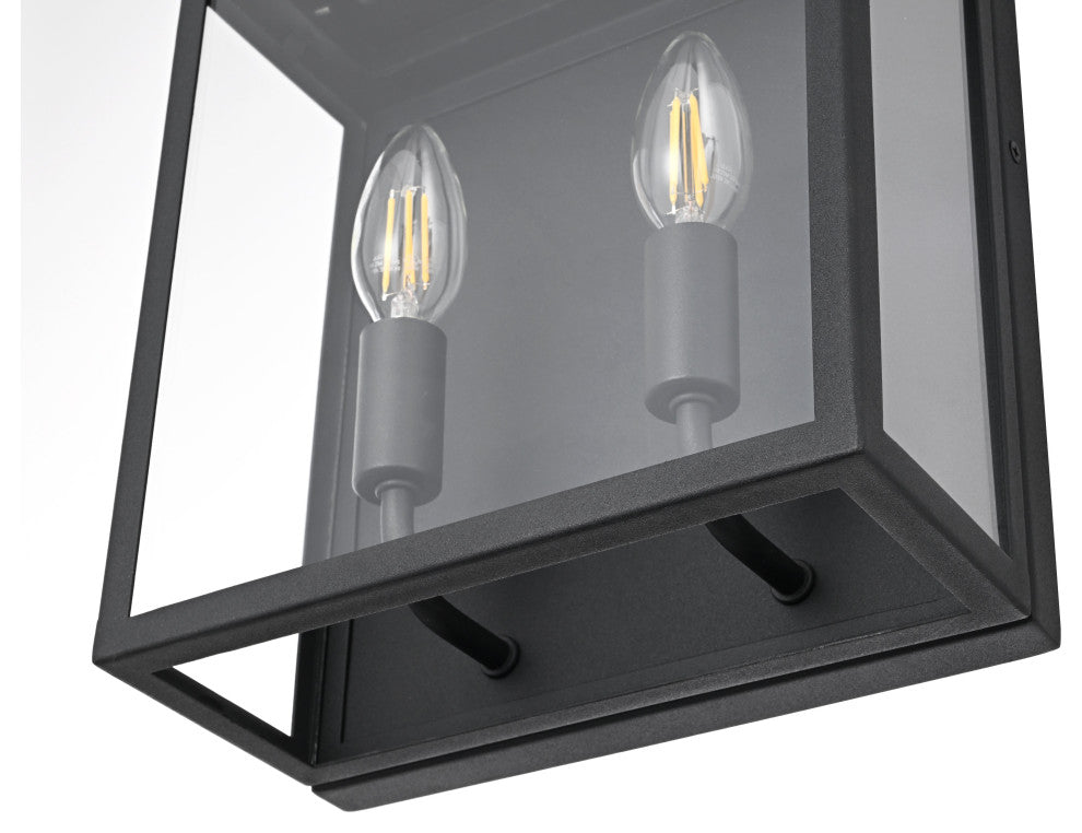 Home Living 9" Outdoor Wall Sconce, Black