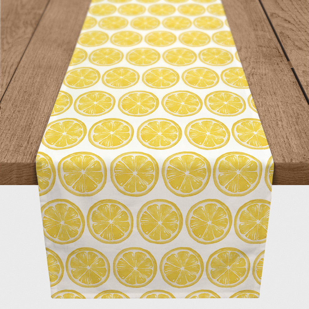 Lemon Pattern 16x72 Cotton Twill Runner