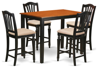 5 Pc Dining Counter Height Set - Kitchen Dinette Table, 4 Counter Height Stool
