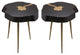 Home Square Timber 18"H Aluminum & Acacia Side Table in Black & Brass - Set of 2