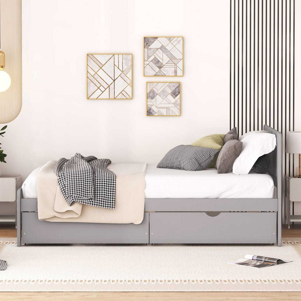 Gewnee Modern Design Twin Size Platform Bed Frame