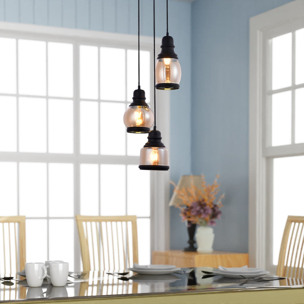 Lazzur Vaige 3 Light 13" Matte Black Pendant