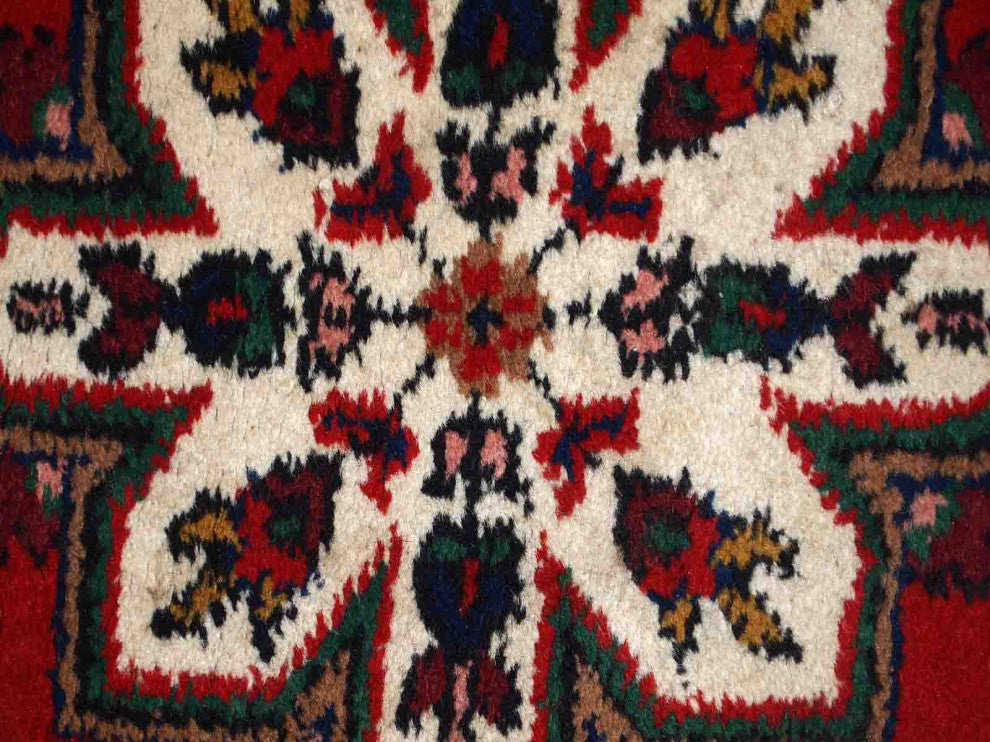 Handmade Vintage Persian Hamadan Rug, 2.2'x4.4', 70cmx136cm 1970s