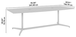 Bush Business Furniture 96W x 42D Boat Shaped Conference Table in Black Walnut